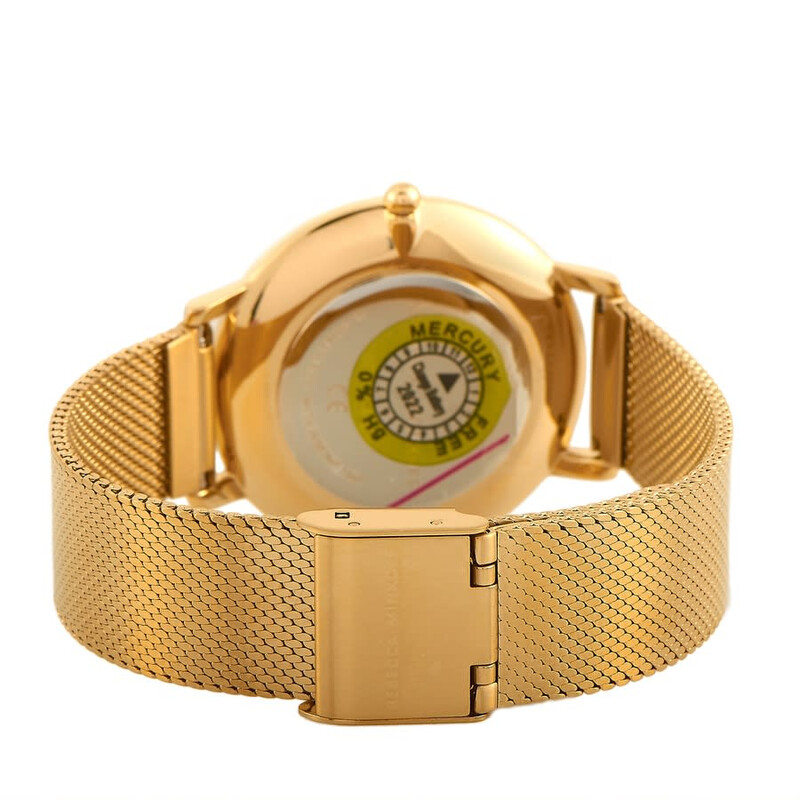 Rebecca Minkoff Major Quartz Crystal Gold Dial Ladies Watch
