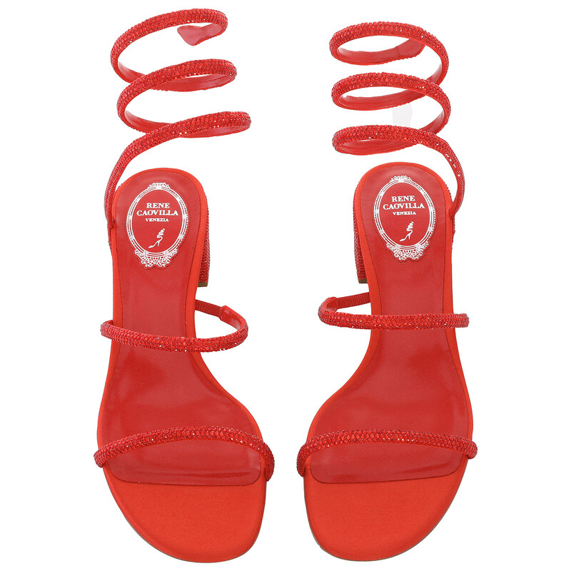 Rene Caovilla Cleo Crystal-Embellished Sandals, Brand Size 36.5