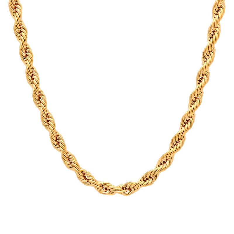 Robert Alton Men's Yellow Finish Stainless Steel Rope Link Chain