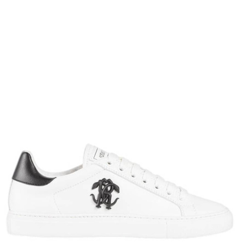 Roberto Cavalli Monogram Mirror Snake Sneakers, Brand Size 39 ( US