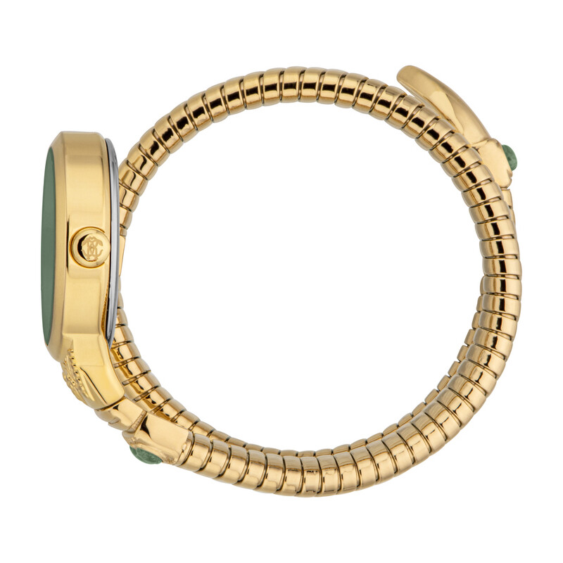 Roberto Cavalli Serpente Ornato Green Dial Ladies Watch