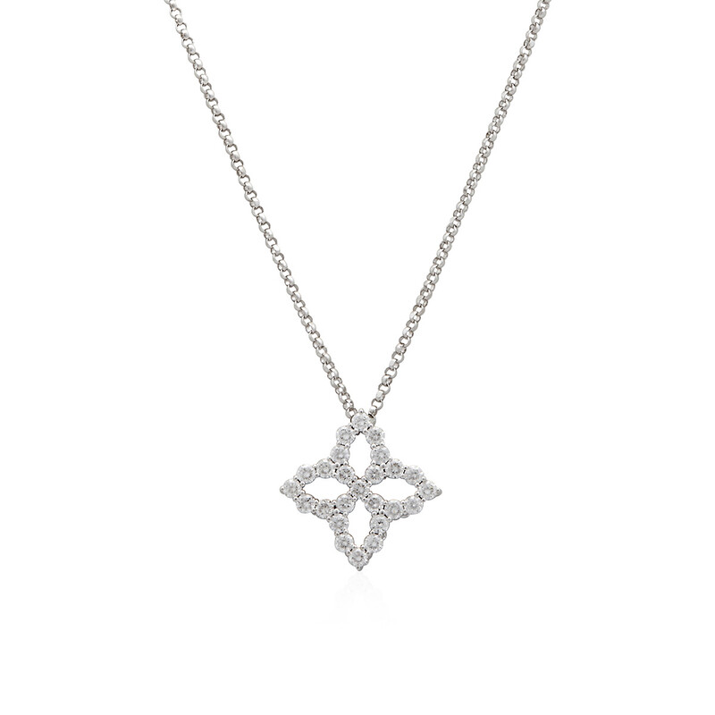 Roberto Coin 18K White Gold Diamond Encrusted Medium Princess