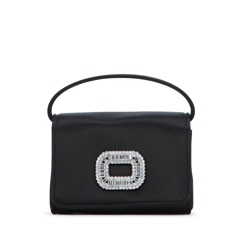 Roger Vivier ハンド 肩掛け バッグ スエード 上品 スクエア 黒 Roger Vivier Pilgrim Nano Bag RAWAWT60101V81 B999 - Handbags