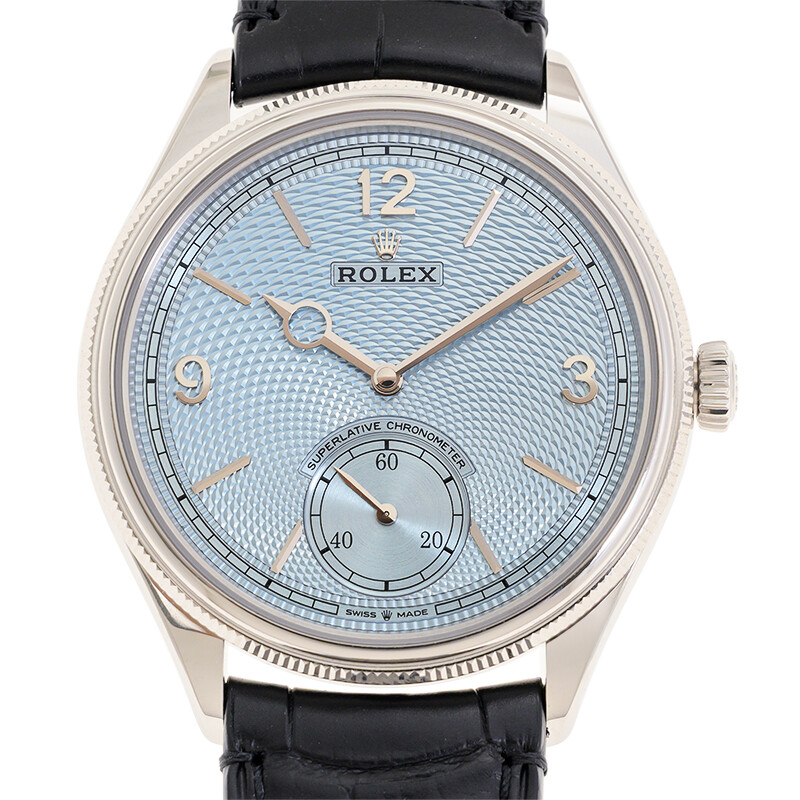 Rolex 1908 Ice Blue Guilloche Rice Motif Dial Automatic Men's