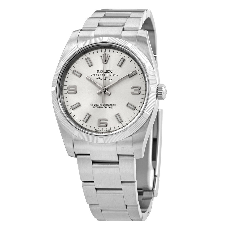 Rolex Air King Silver Dial Stainless Steel Oyster Bracelet