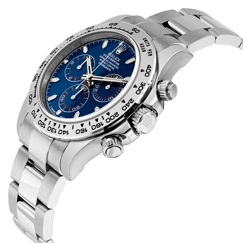 Rolex Cosmograph Daytona Blue Dial 18K White Gold Oyster Men's