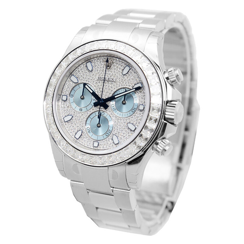 プレステージ マイクロ セラム ユー Rolex Cosmograph Daytona Diamond Pave Dial Platinum Men's Watch