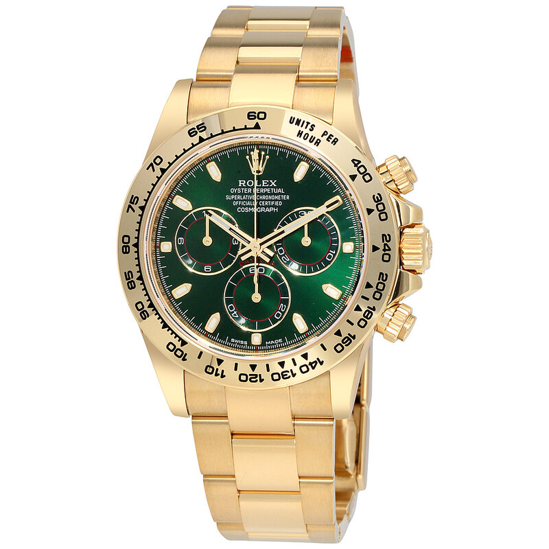 Rolex Cosmograph Daytona Green Dial 18K Yellow Gold Oyster Men's
