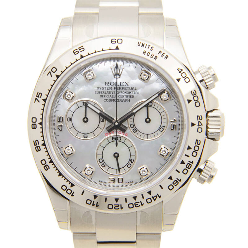 Rolex Cosmograph Daytona Mother of Pearl Diamond Dial Men's 18kt