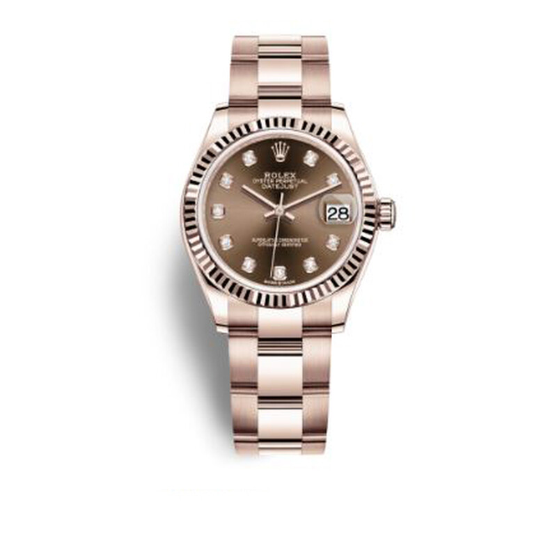 【XL】SEE SEE x eye_C SUPER BIG BORDER LS Rolex Datejust 31 Chocolate Diamond Dial Ladies 18kt Everose Gold