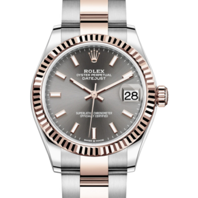Rolex Datejust 31 Dark Rhodium Dial Automatic Ladies Steel and 18kt ...