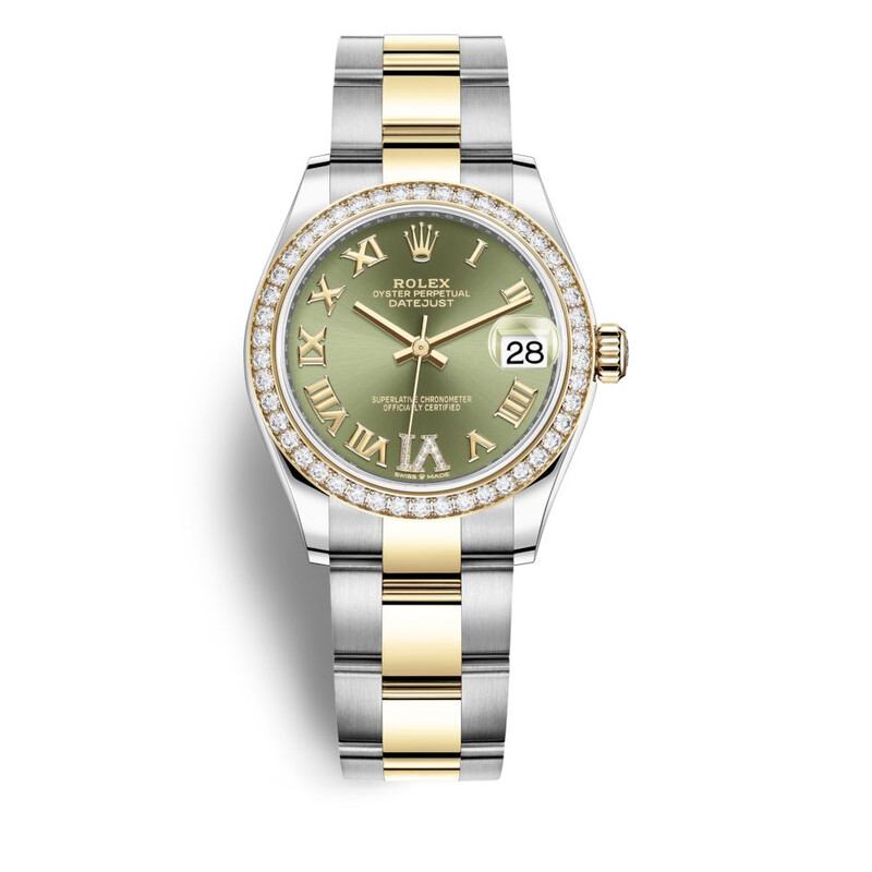 Rolex Datejust 31 Green Diamond Dial Ladies Steel and 18kt Yellow