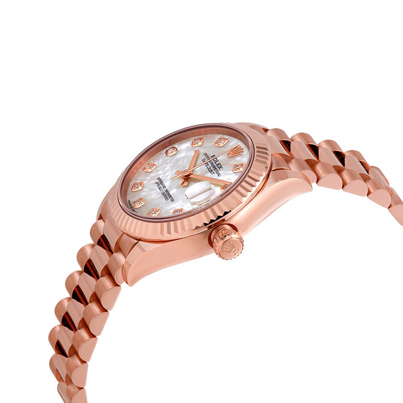 Rolex Datejust 31 Mother of Pearl Diamond Dial Ladies 18kt Everose