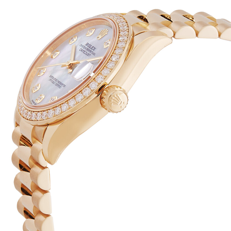 Rolex Datejust 31 Mother of Pearl Diamond Ladies 18kt Yellow Gold