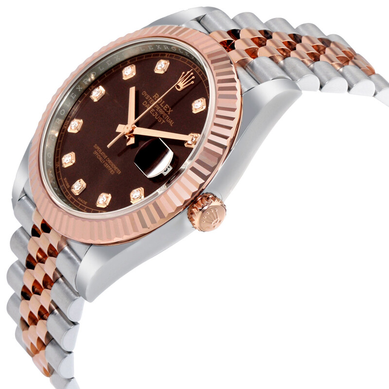 Rolex Datejust 41 Chocolate Diamond Dial Steel and 18K Everose