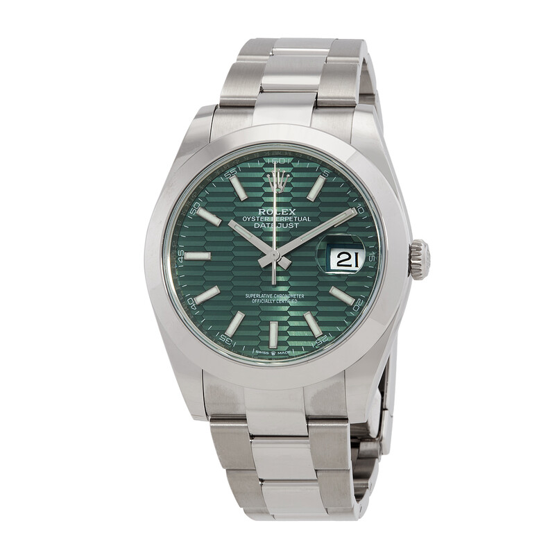 Rolex Datejust 41 Mint Green Fluted Motif Dial Automatic Men's