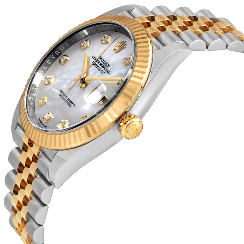Rolex Datejust 41 White Mother of Pearl Dial Automatic Men's Steel