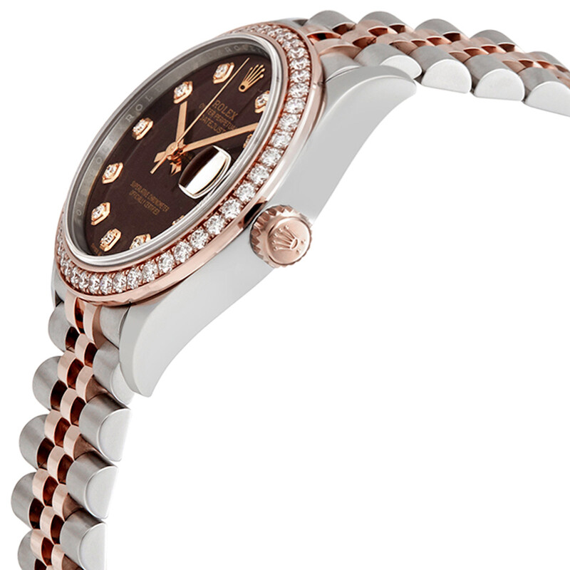 Rolex Datejust Chocolate Dial Automatic Ladies Steel and Everose