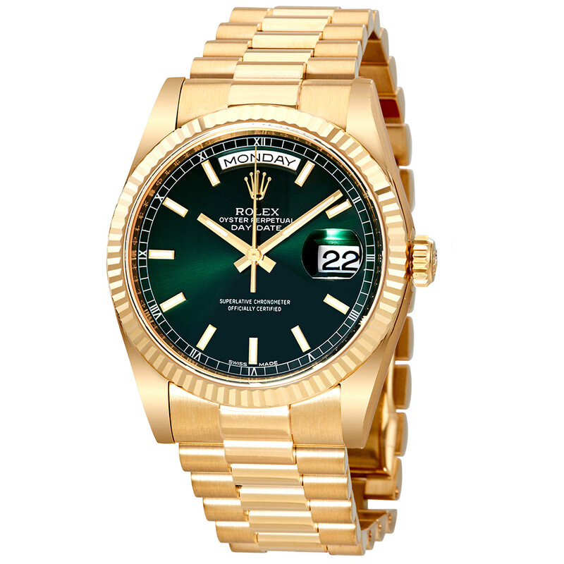 Rolex Day Date Green Dial Automatic 18K Yellow Gold Automatic