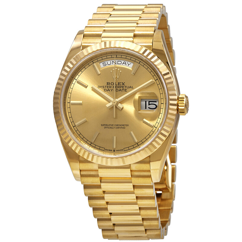 THE HANP☆ Rolex Day-Date 36 Champagne Dial 18kt Yellow Gold President Watch