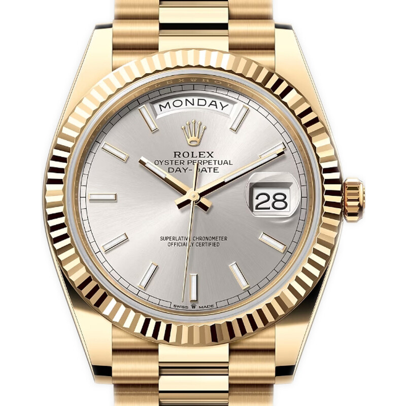 Rolex Day-Date Automatic Chronometer Silver Dial Men's Watch
