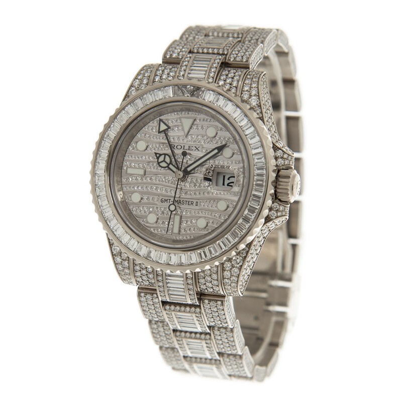 tsuki　11点 Rolex GMT Master II Diamond Automatic 18kt White Gold Set With