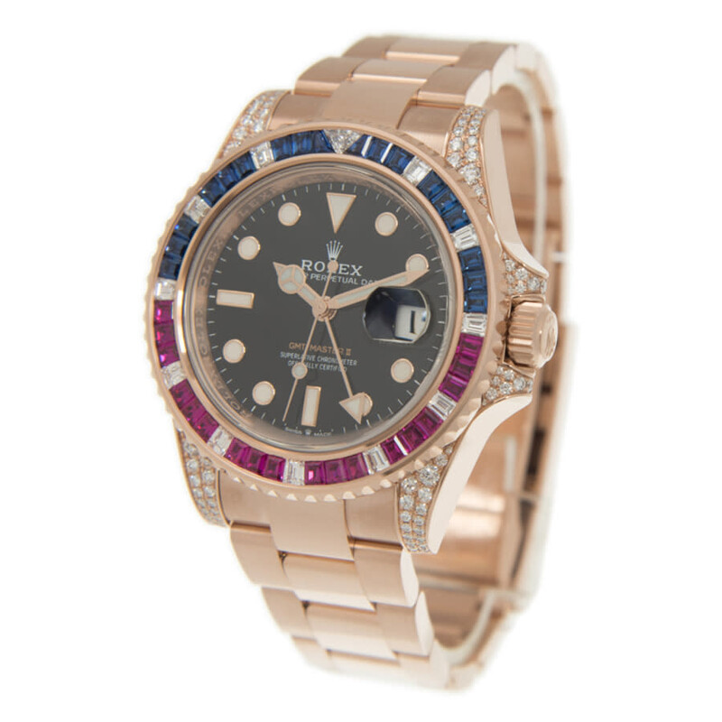 Watson_m Y3490-6 y3122-66 y2888-4 3点 Rolex GMT-MASTER II Automatic Chronometer Diamond Black Dial Watch