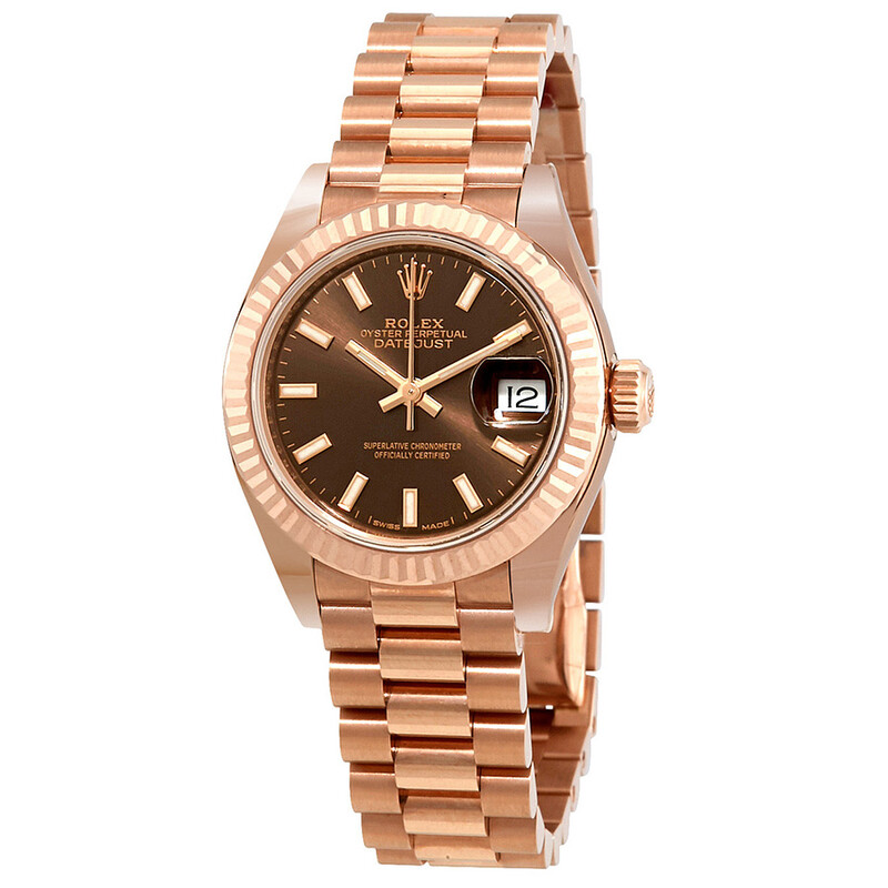 Rolex Lady Datejust Chocolate Dial 18K Everose Gold Automatic 28