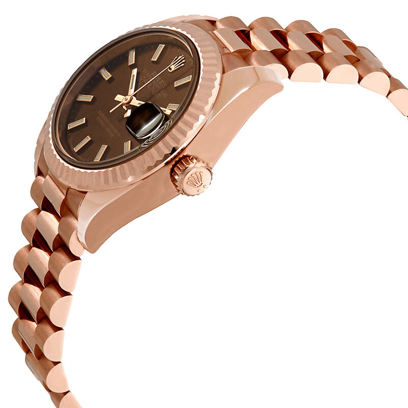 Rolex Lady Datejust Chocolate Dial 18K Everose Gold Automatic 28