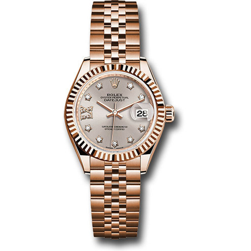 Rolex Lady Datejust Sundust Diamond Dial 18K Everose Gold Watch ...