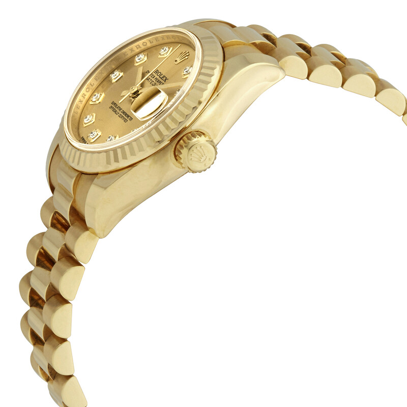 Rolex Lady-Datejust 26 Gold Dial 18K Yellow Gold President