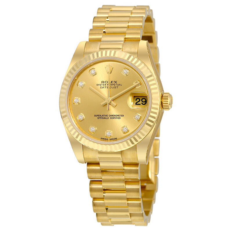 ⭐︎Sally⭐︎ Rolex Lady-Datejust 31 Champagne Dial 18K Yellow Gold President