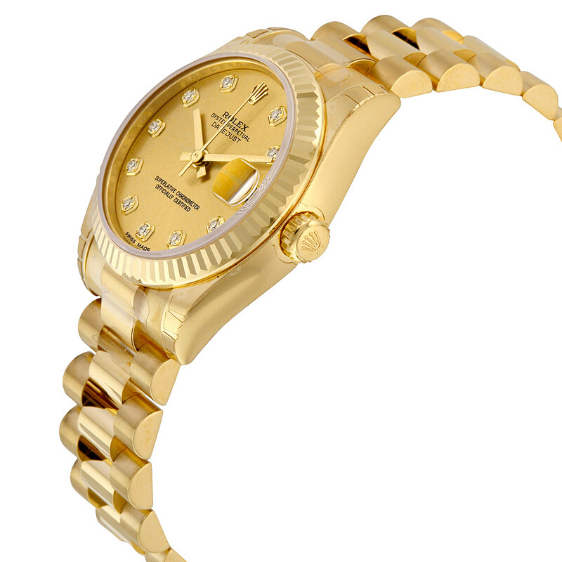 Rolex Lady-Datejust 31 Champagne Dial 18K Yellow Gold President