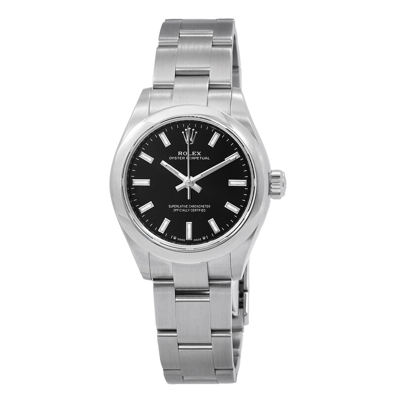 Rolex Oyster Perpetual 28 Automatic Chronometer Black Dial Ladies