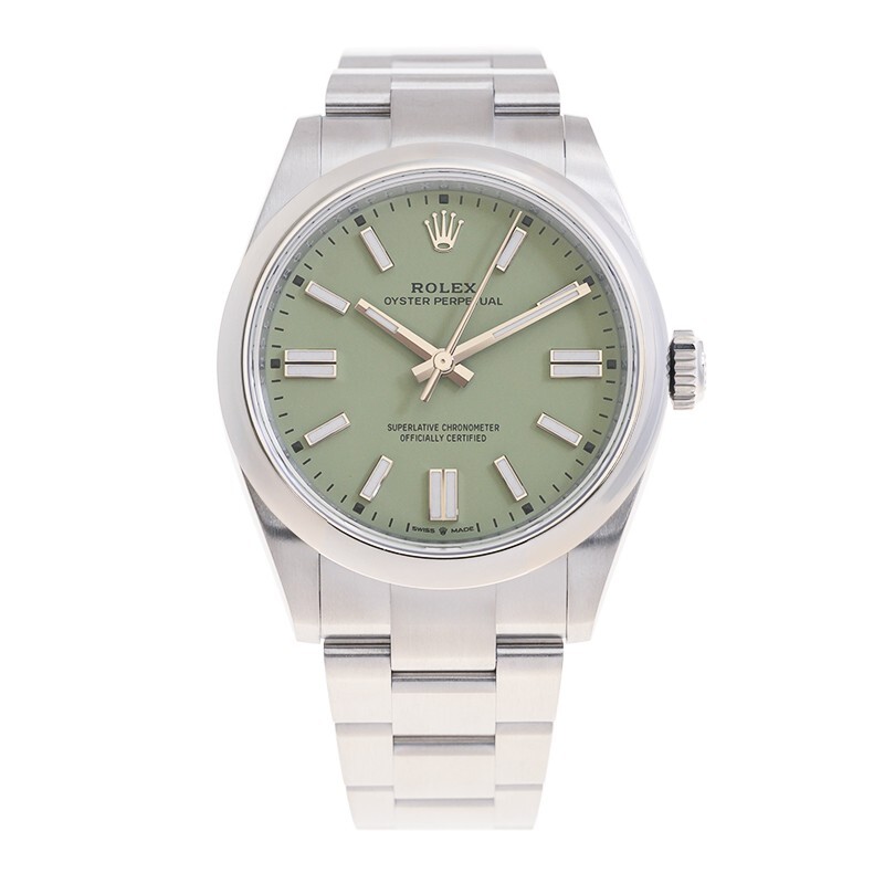 Rolex Oyster Perpetual Automatic Chronometer Green Dial Men's