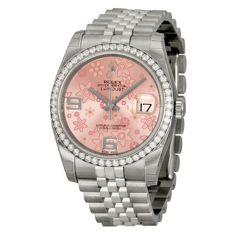Rolex Oyster Perpetual Datejust 36 Pink Floral Dial Stainless