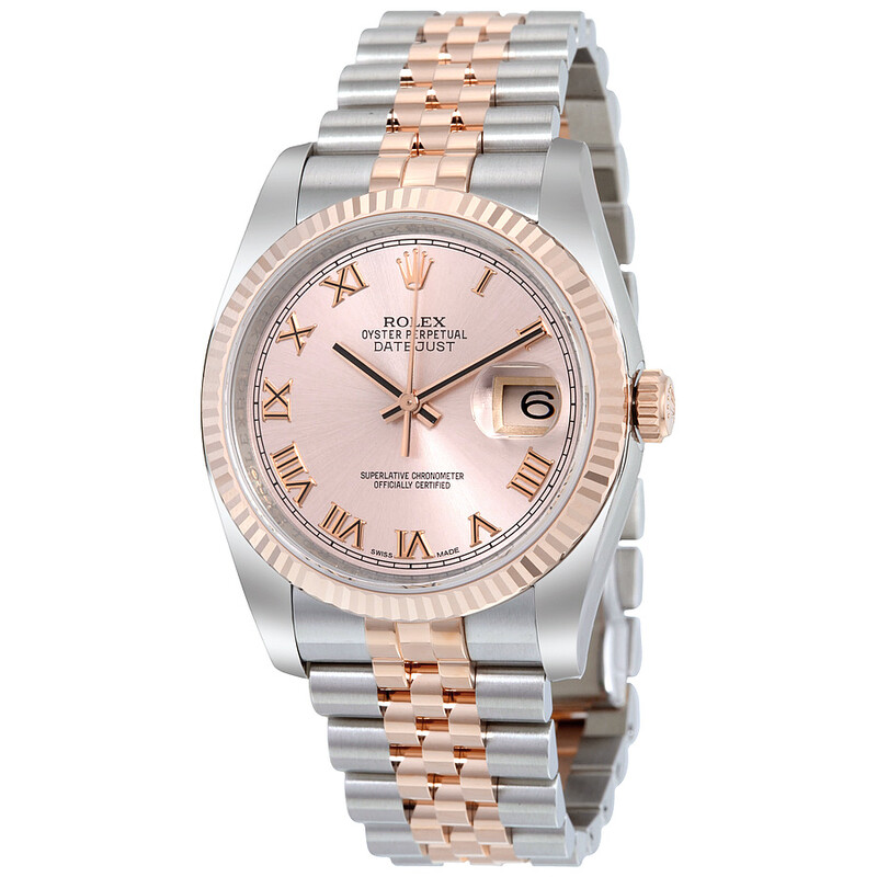 Rolex Oyster Perpetual Datejust 36 Rose Dial Stainless Steel and