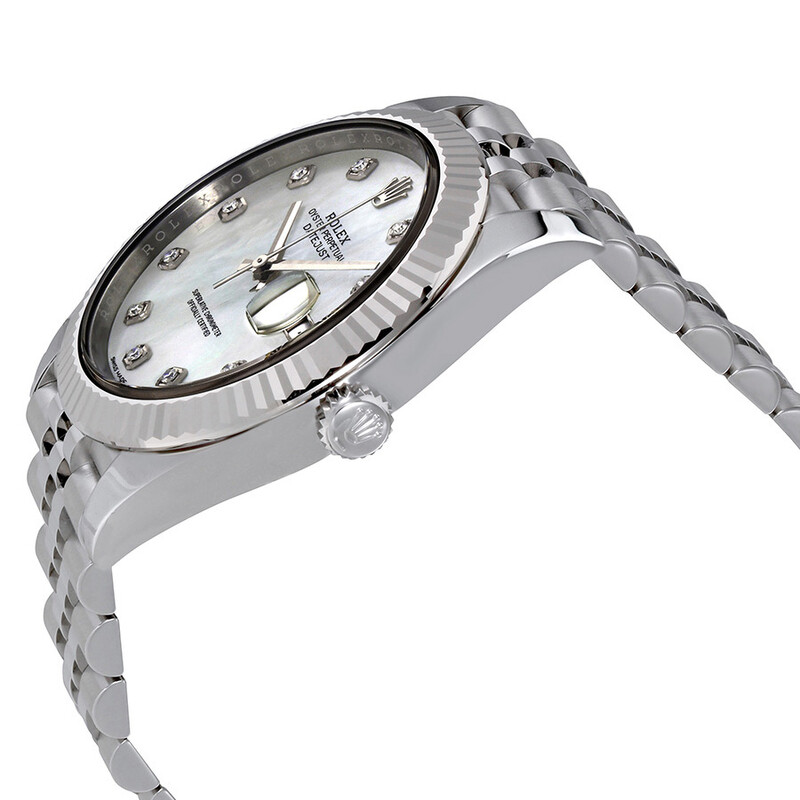 Rolex Oyster Perpetual Datejust White Mother Of Pearl Diamond Dial