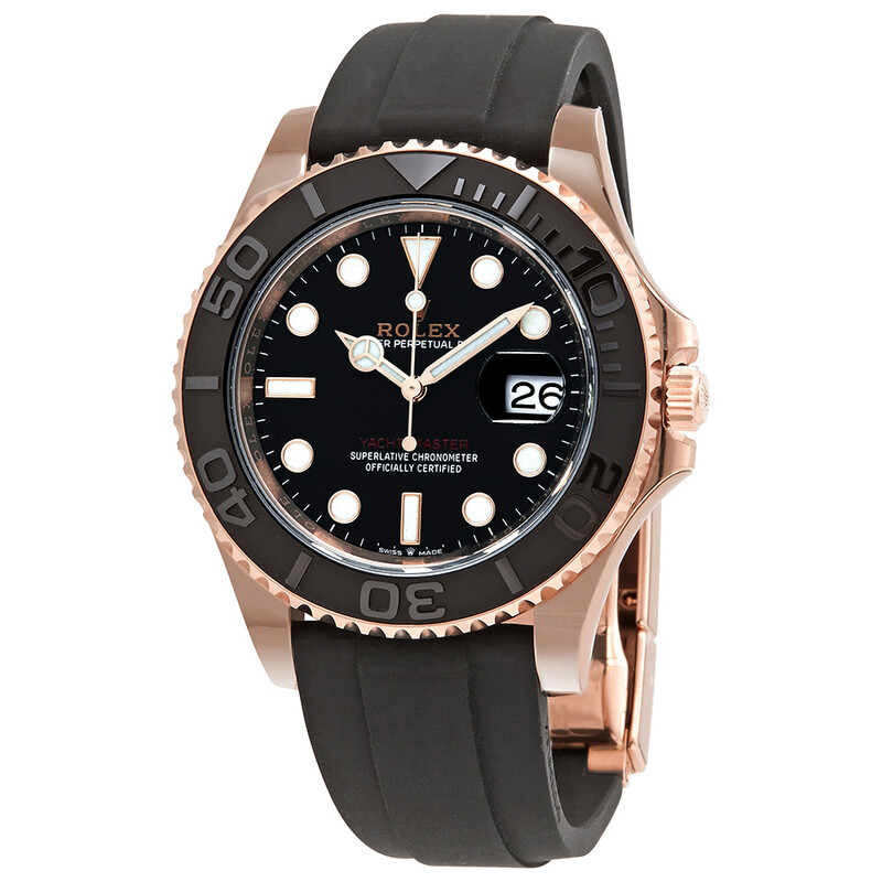 Rolex Yacht-Master 18kt Everose Gold Black Dial 40 mm Men's Watch