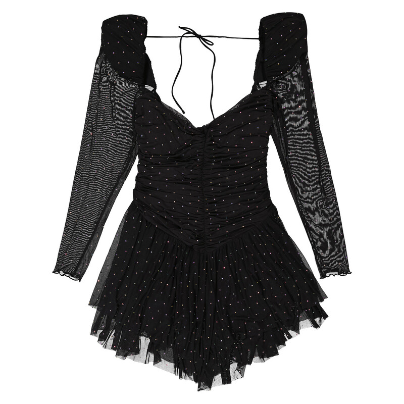 rotate embellished mesh cocktail dress Rhinestone-Embellished Ruffle Mini Rotate floral WK4FY27SLOWSELLERS HVOBTTY Summer Women's Sleeveless Variants:30 Mini Centerpieces zip closure
