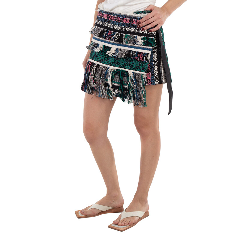 Sacai Ladies Multicolor Rug Jacquard Shorts, Brand Size 1 (Small