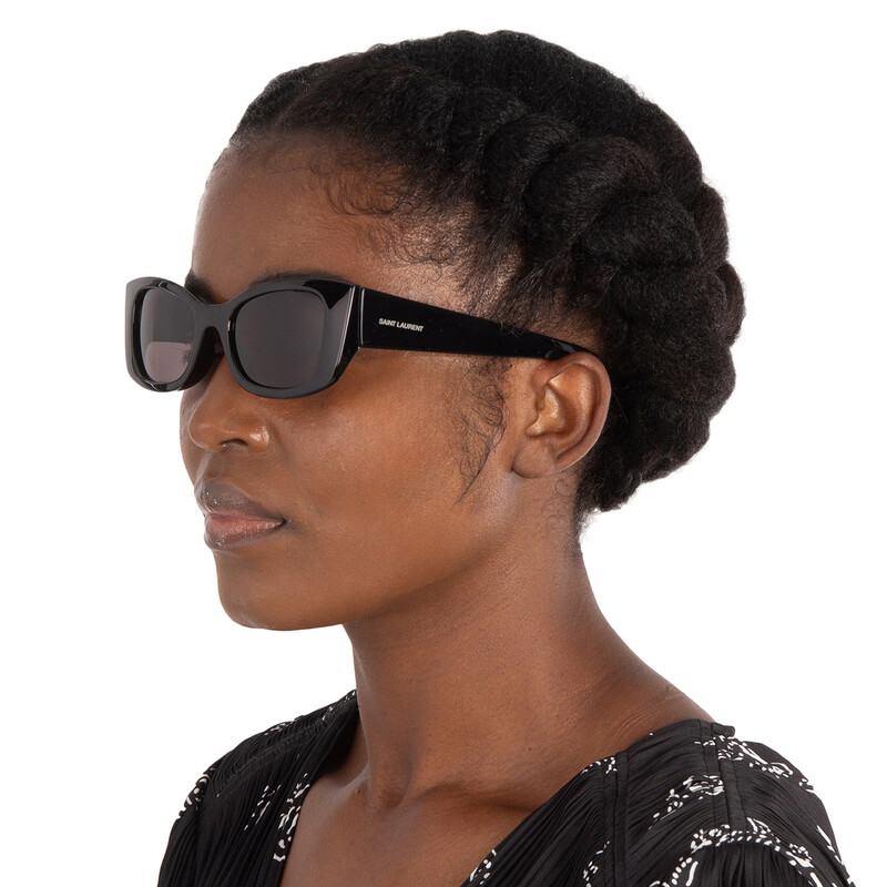 Yves Saint Laurent カフス オニキス No.2244 Saint Laurent Black Cat Eye Ladies Sunglasses SL 593 001 52