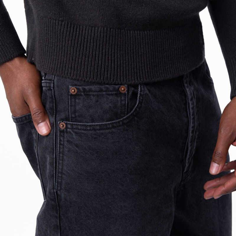 Saint Laurent Black Denim Loose-Fit Jeans, Waist Size 30