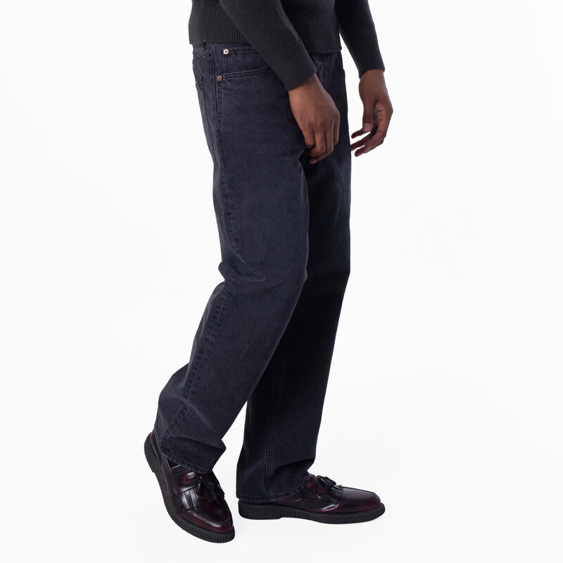 Saint Laurent Black Denim Loose-Fit Jeans, Waist Size 33