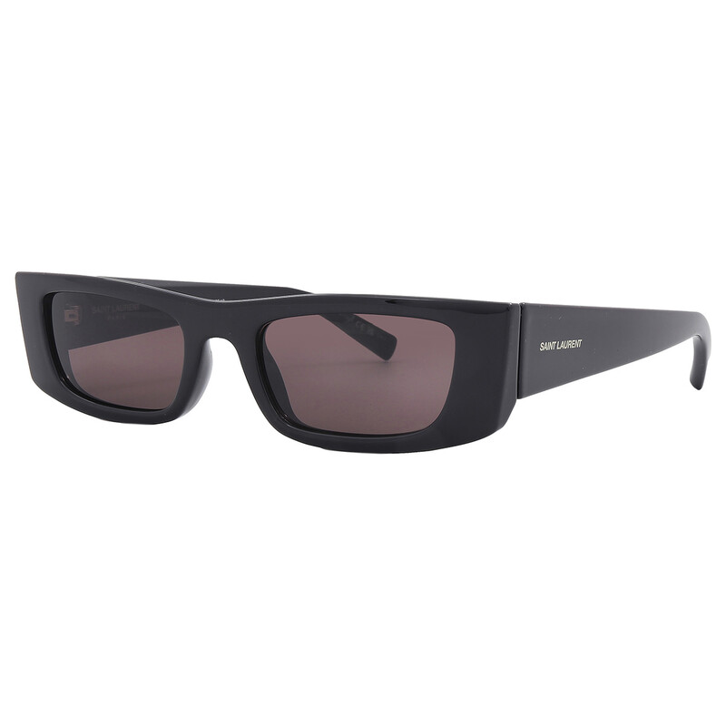 Saint Laurent Black Rectangular Unisex Sunglasses SL 553 001 52