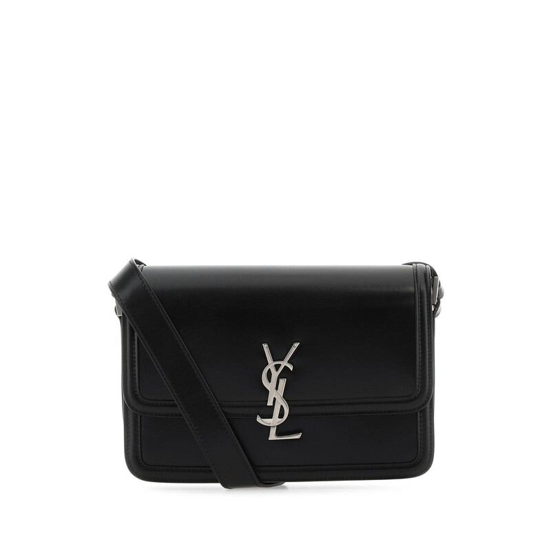 Saint Laurent Black Smooth Leather Medium Solferino Satchel 711039