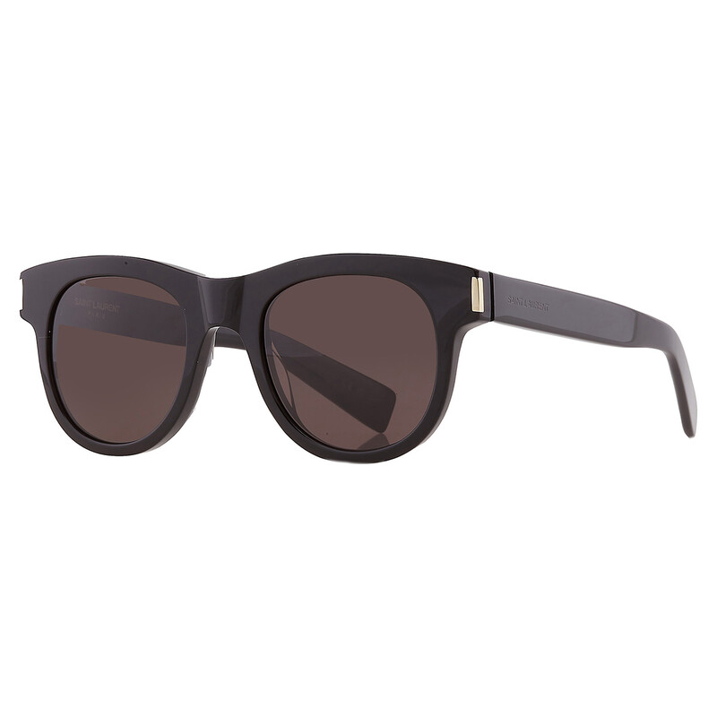 Saint Laurent Black Square Unisex Sunglasses SL 571 006 51