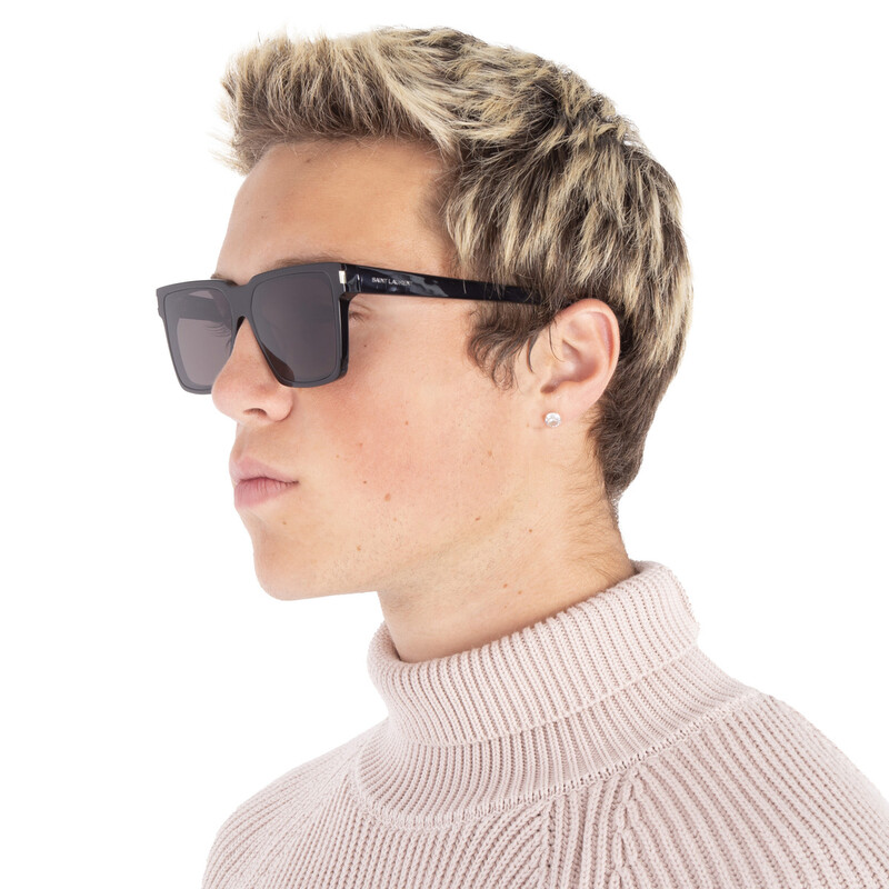 Saint Laurent Black Square Unisex Sunglasses SL 610/F 001 59