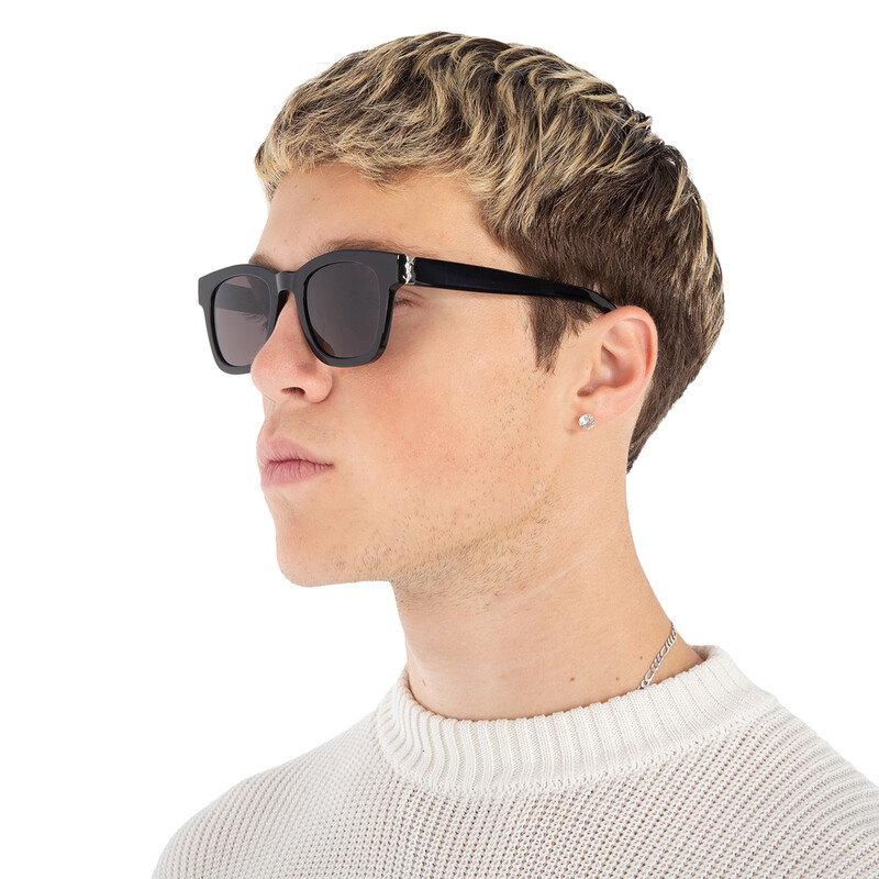 Saint Laurent Black Square Unisex Sunglasses SL M124 001 49