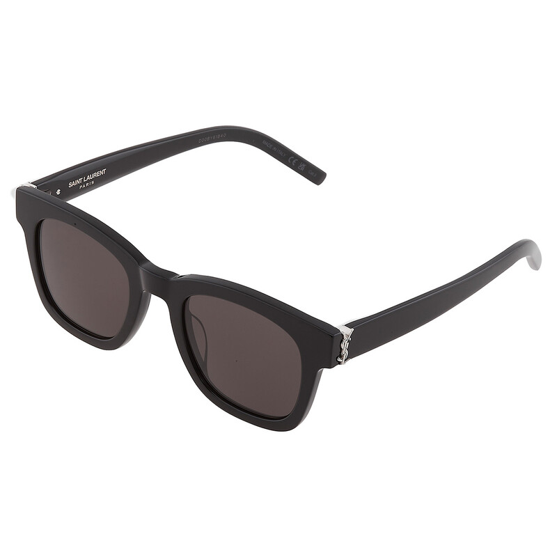 Saint Laurent Black Square Unisex Sunglasses SL M124 001 49